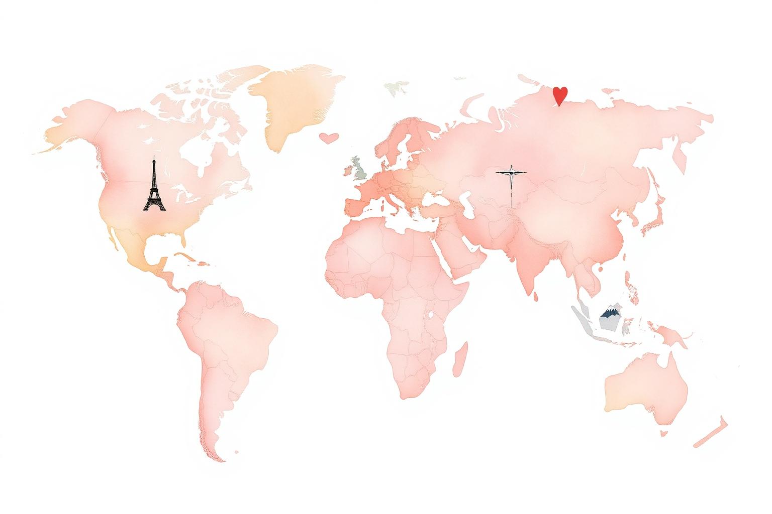 watercolor world map